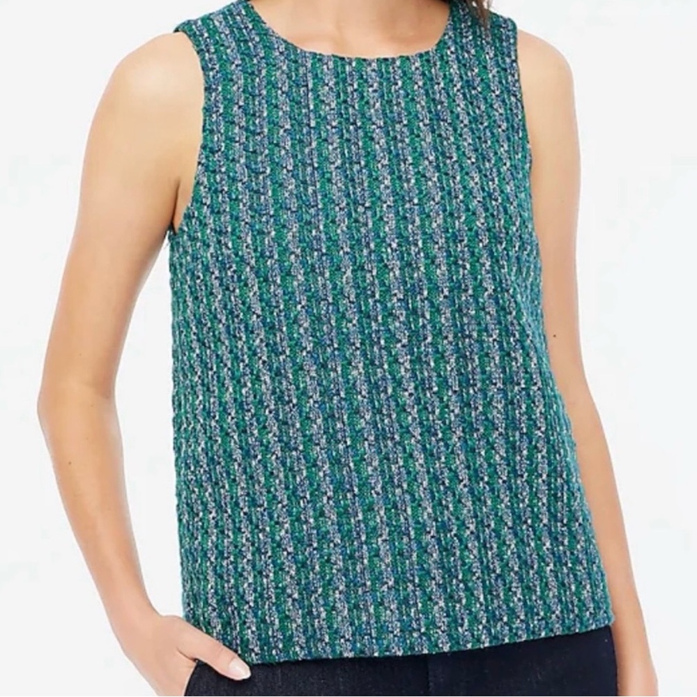 J. Crew Textured Knit Tank Top - Green  and Blue